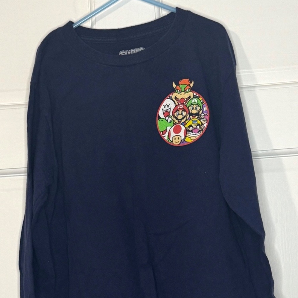 Boys Super Mario Bros Long Sleeve T-Shirt - Large 14/16